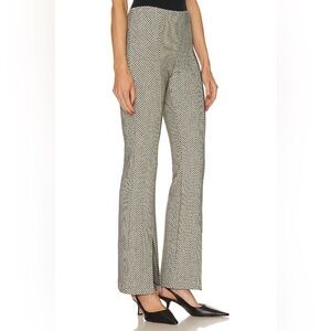 Le Superbe Modern High-Waist Tweed Trousers Keith Herringbone Metallic Size 4